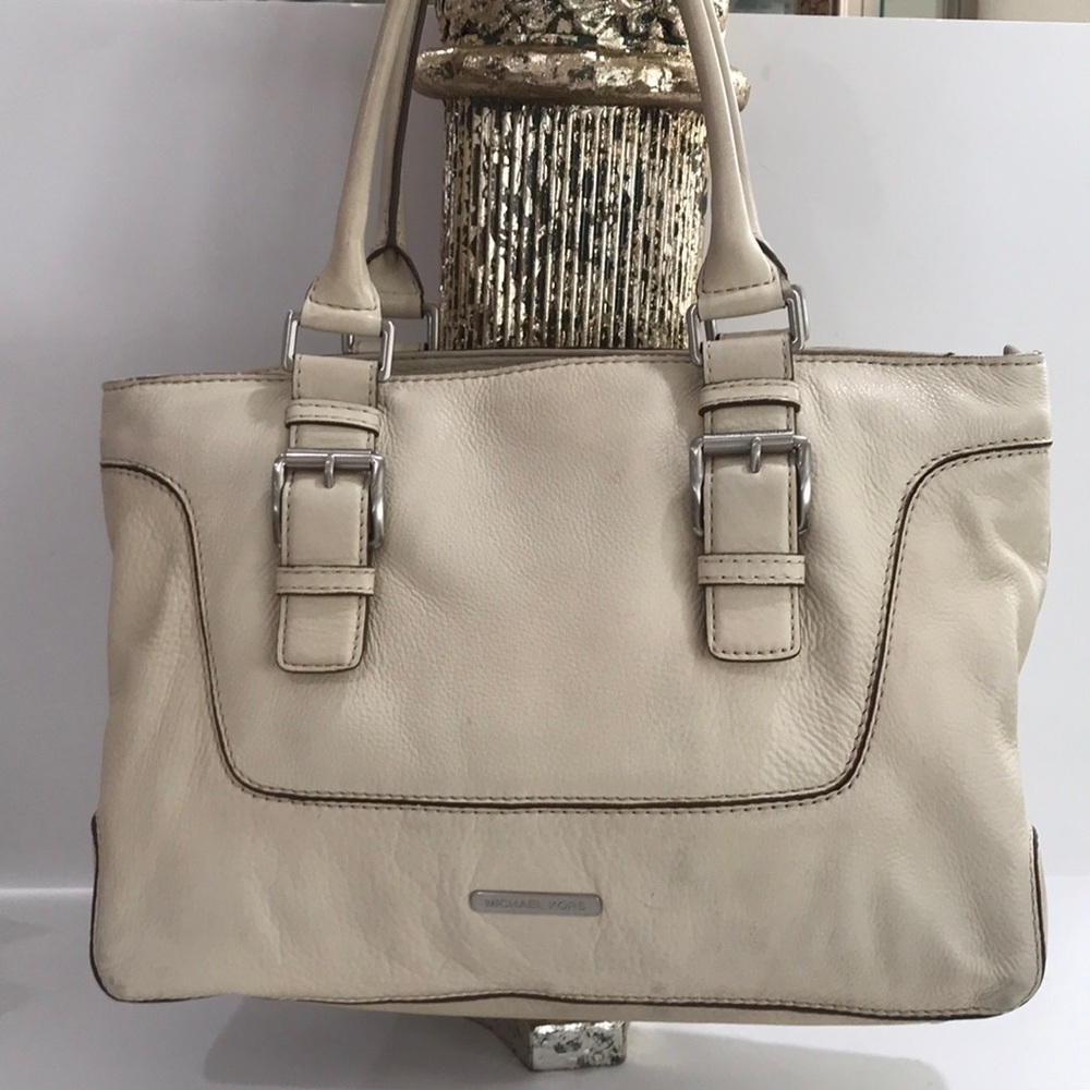 Michael Kors cram leather purse shoulder bah leather ivory